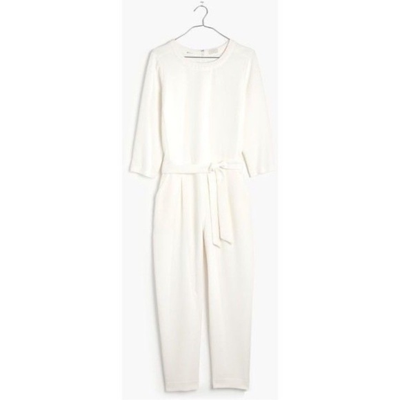 Madewell Sloan Belted Jumpsuit in Cream White NWT - Picture 1 of 2